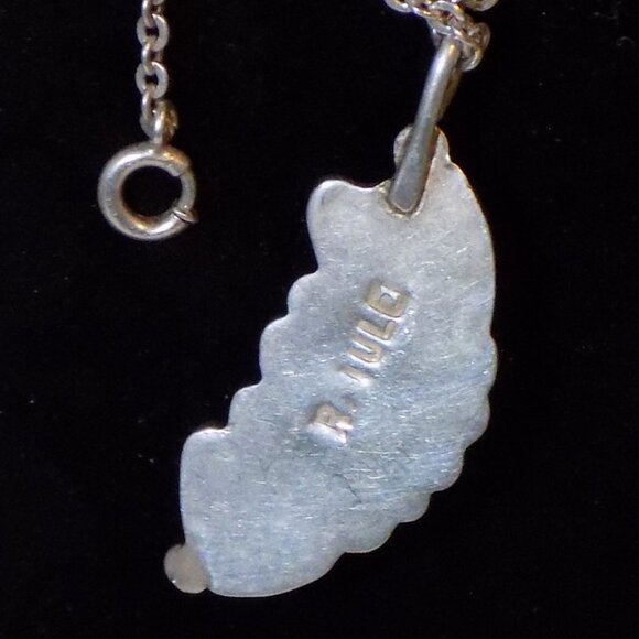 Robert Iule Zuni Sterling Silver Moonstone Hearts Pendant Necklace, Rare Design - Picture 5 of 8